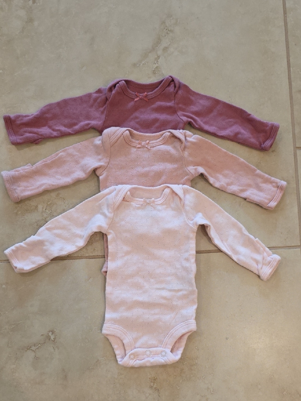 Baby Girls Long-Sleeve One-Piece Bodysuit - Pink Shades